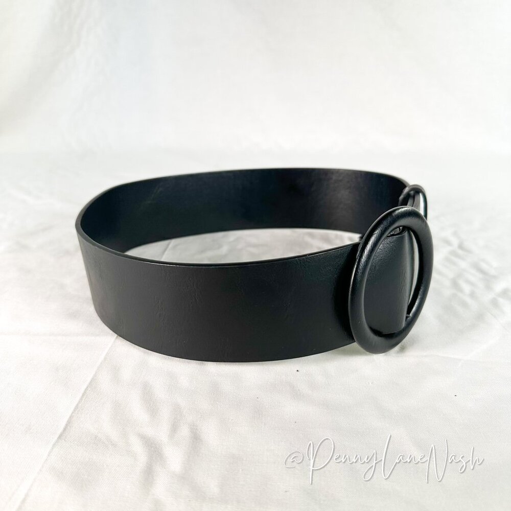 Forever 21 Round Buckle Belt Black - Picture 4 of 4